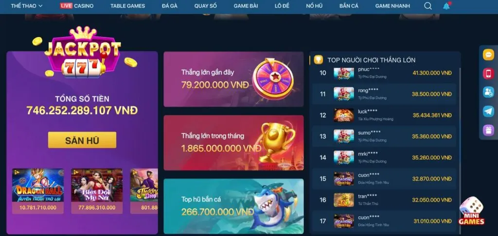 Thẻ VIP và biểu tượng hoàn trả hàng ngày tại ae6789